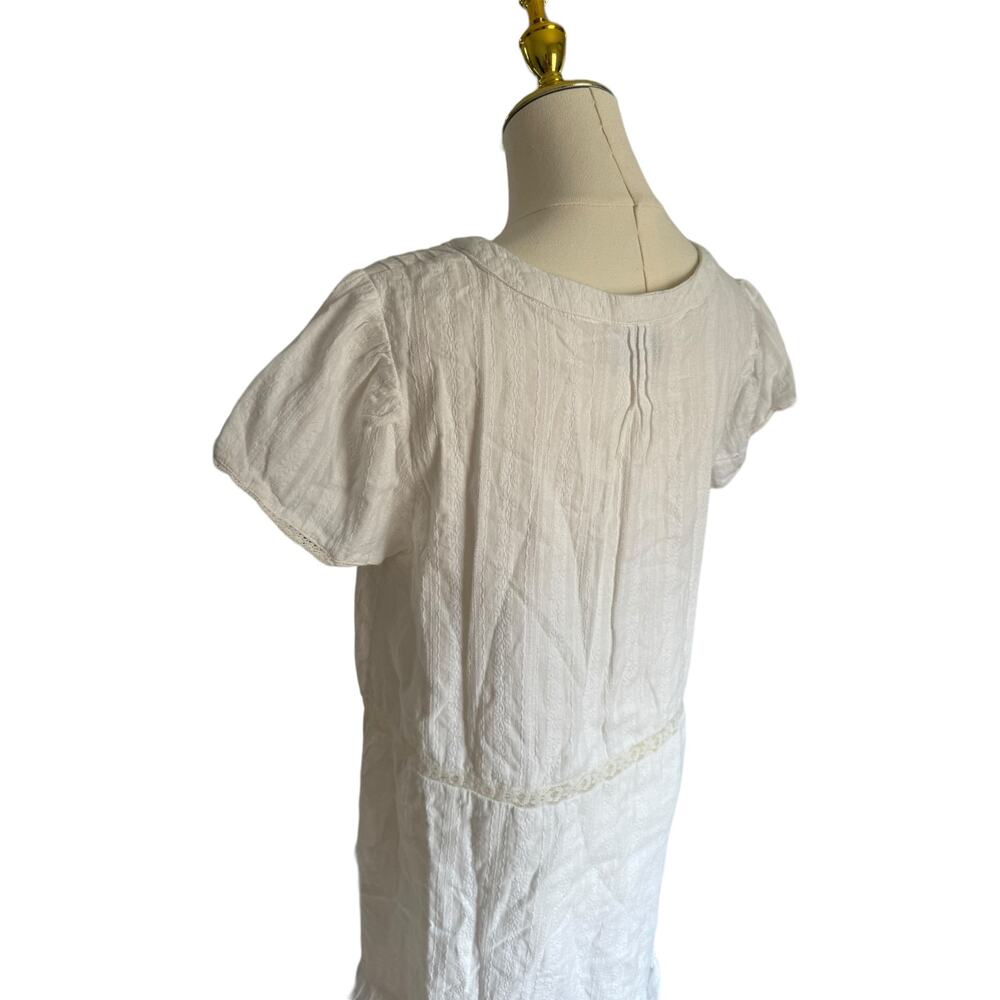 Urban Outfitters Babydoll White Short Dress Coquette Lace Ruffle Bohemian Large - Picture 10 of 15